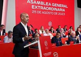 El presidente de la Federación Española de Fútbol, Luis Rubiales.