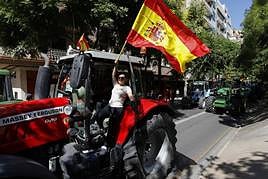 Una de las protestas de agricultores en el centro de Granada, en junio del pasado año.