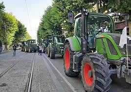 Tractorada en la capital jienense en verano de 2022.
