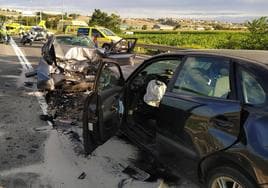 Accidente de tráfico registrado en las carreteras españolas.