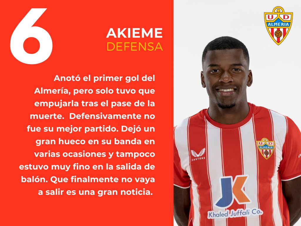 Las puntuaciones del Almería 2 - 3 Celta