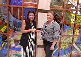 María Segovia y Cristina Sorte tras la reunión.