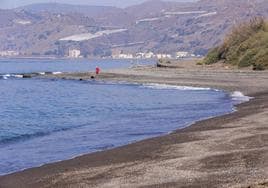 La playa de Melicena, una de las afectadas por la prohibición del baño en Granada.