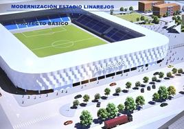 Infografía del proyecto de ejecución de la remodelación del Estadio de Linarejos.