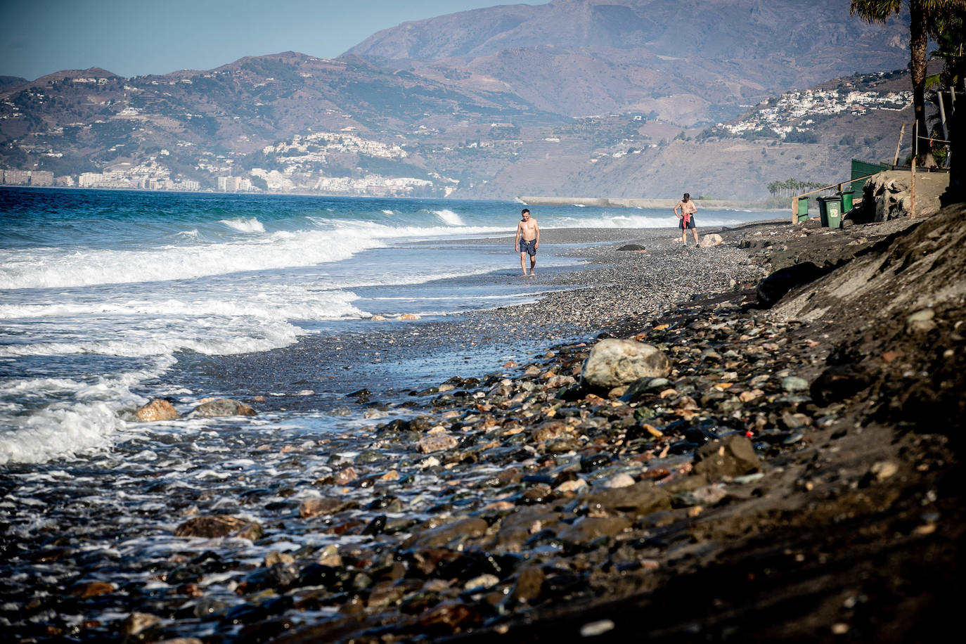 Playa Granada, afectada por un temporal, en una imagen de archivo.