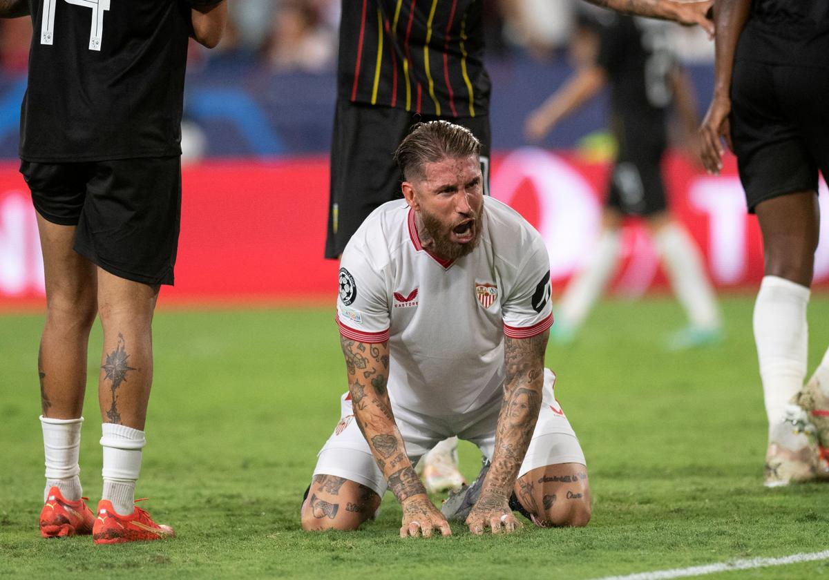 Sergio Ramos, durante el partido ante el Lens