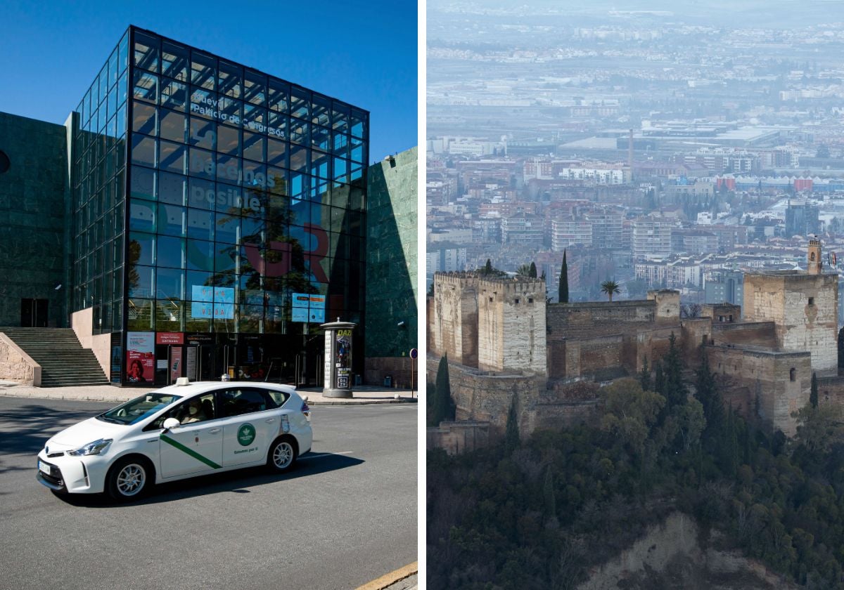 El Palacio de Congresos y la Alhambra.