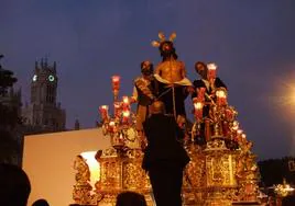 La imagen de Jesús Despojado durante una procesión.
