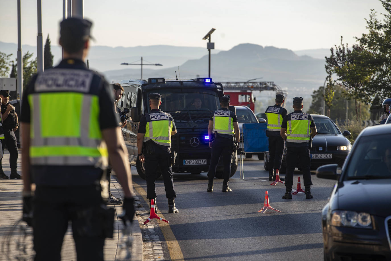 Las imágenes de los controles en los accesos a Granada por la cumbre europea