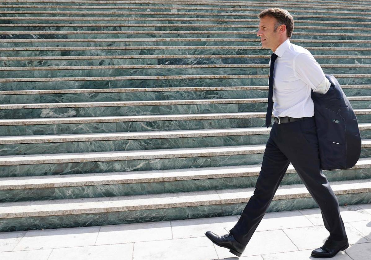 Emmanuel Macron en el Palacio de Congresos.