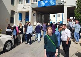 Lucía López, en la frontera de Jordania a su salida de Israel