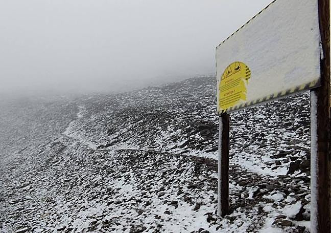 Nieve en la estación.