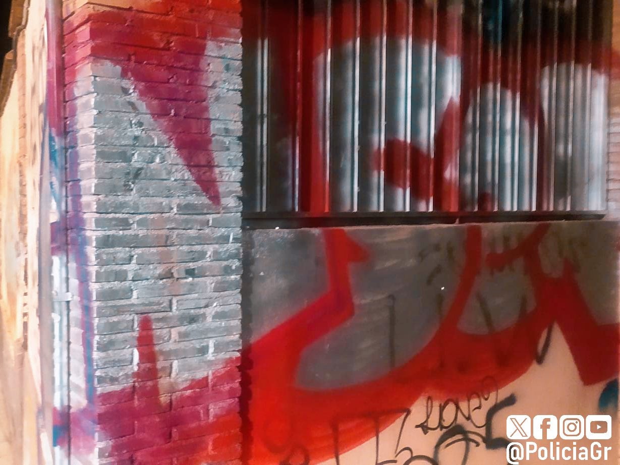 Imagen del grafiti pintado por el autor denunciado por la Policía Local.