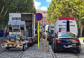 Parte alta del Paseo de la Estación, ayer por la mañana.