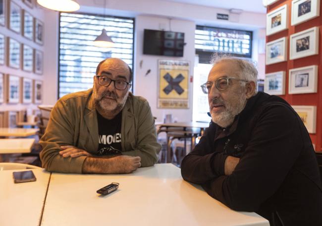 César y Eric, durante la entrevista.