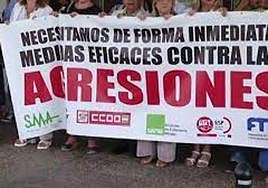 Protesta sanitaria por agresiones a trabajadores.