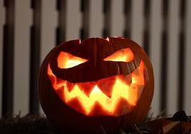 Calabaza decorada para Halloween.