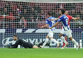 Guervara (6) celebra el gol marcado al Atlético en su último partido de Liga.