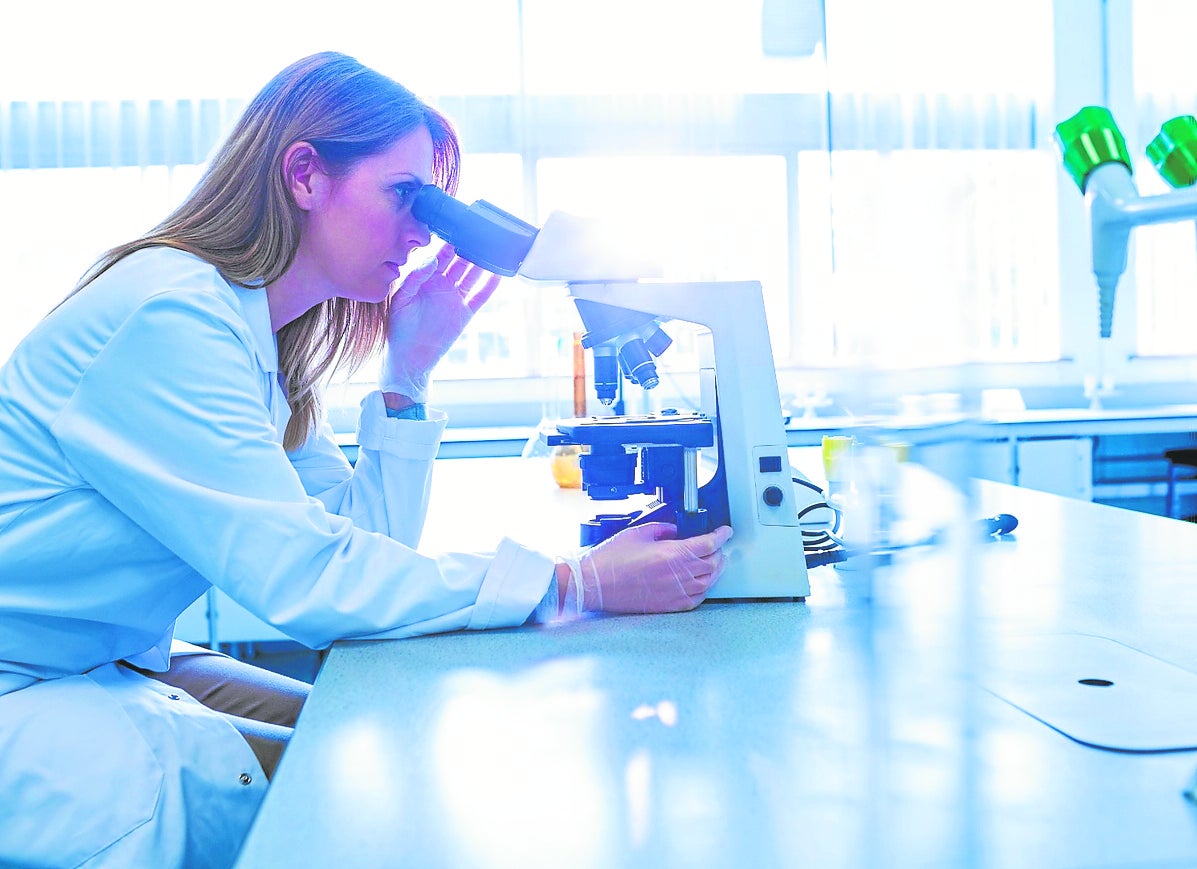 Una investigadora en su laboratorio de trabajo.