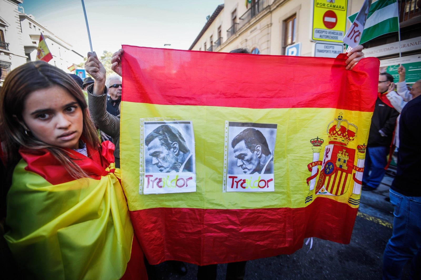 Las imágenes de la protesta en Granada contra la amnistía