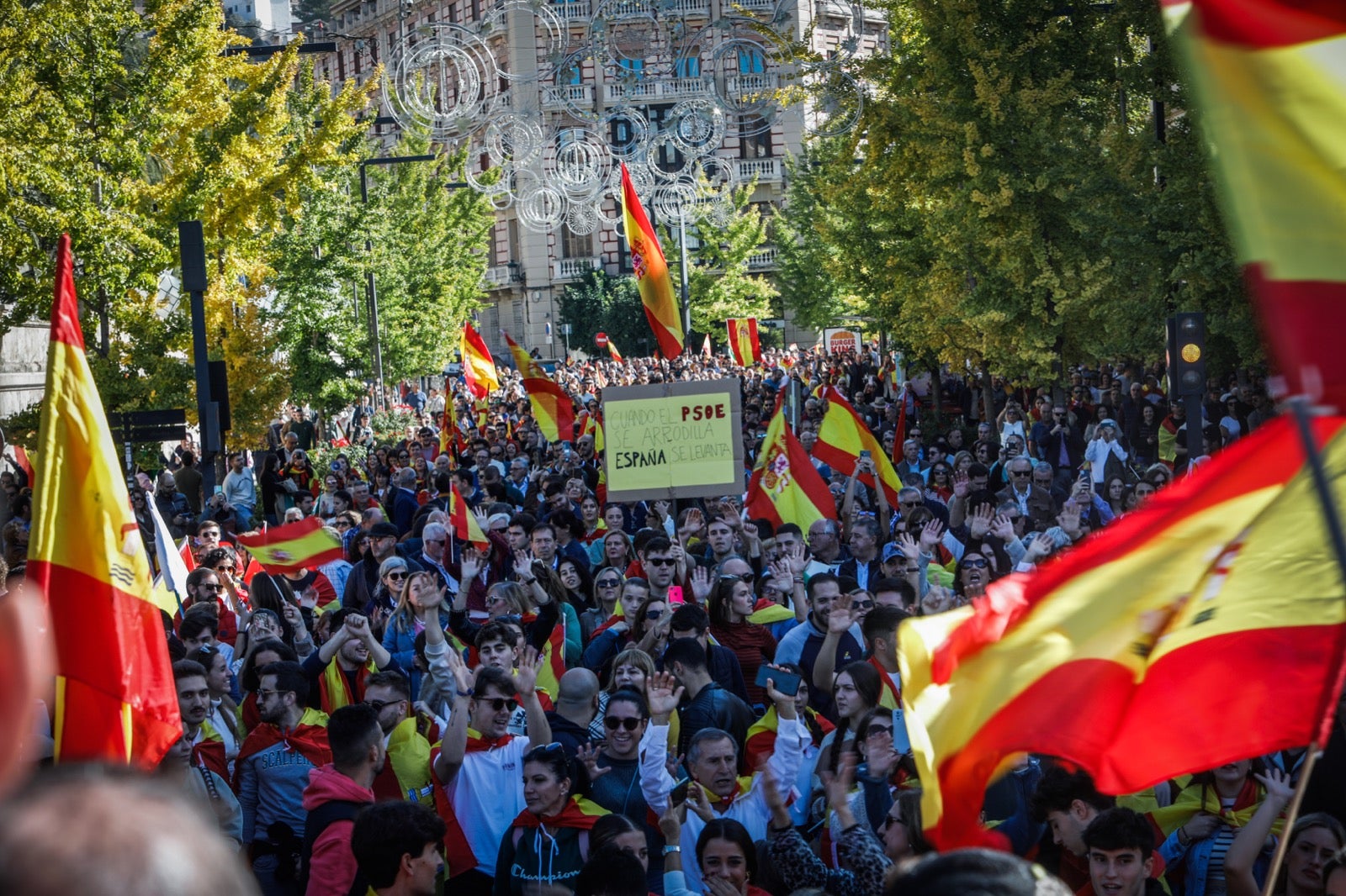 Las imágenes de la protesta en Granada contra la amnistía