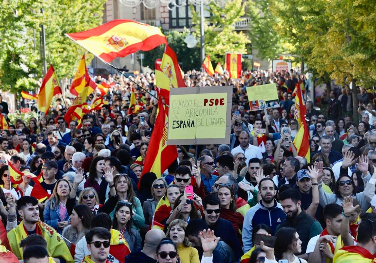 Manifestación en Granada este domingo conta la amnistía.