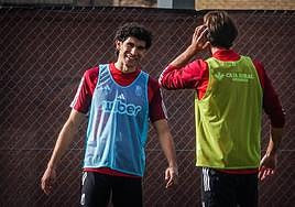 Jesús Vallejo, en el entrenamiento.