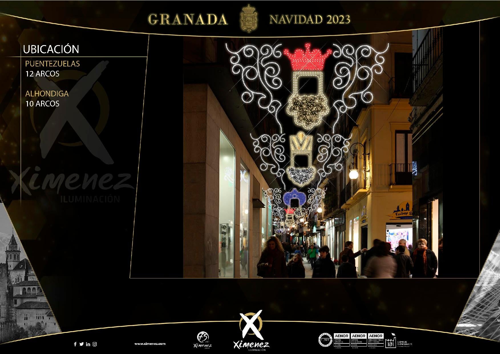 Así van a quedar las luces de Navidad de Granada, calle a calle