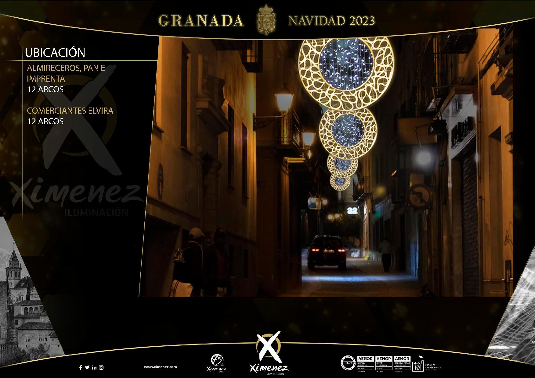 Así van a quedar las luces de Navidad de Granada, calle a calle