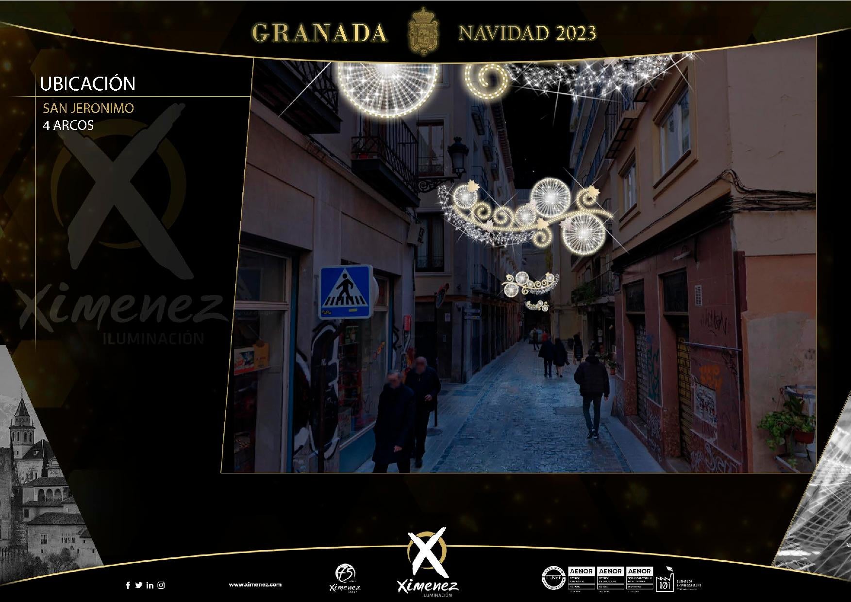 Así van a quedar las luces de Navidad de Granada, calle a calle