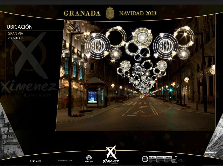 Así van a quedar las luces de Navidad de Granada, calle a calle