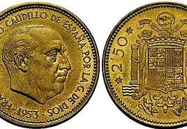 El verdadero valor de la moneda de 2,50 pesetas de Franco.