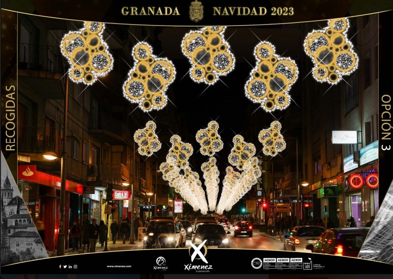 Así van a quedar las luces de Navidad de Granada, calle a calle