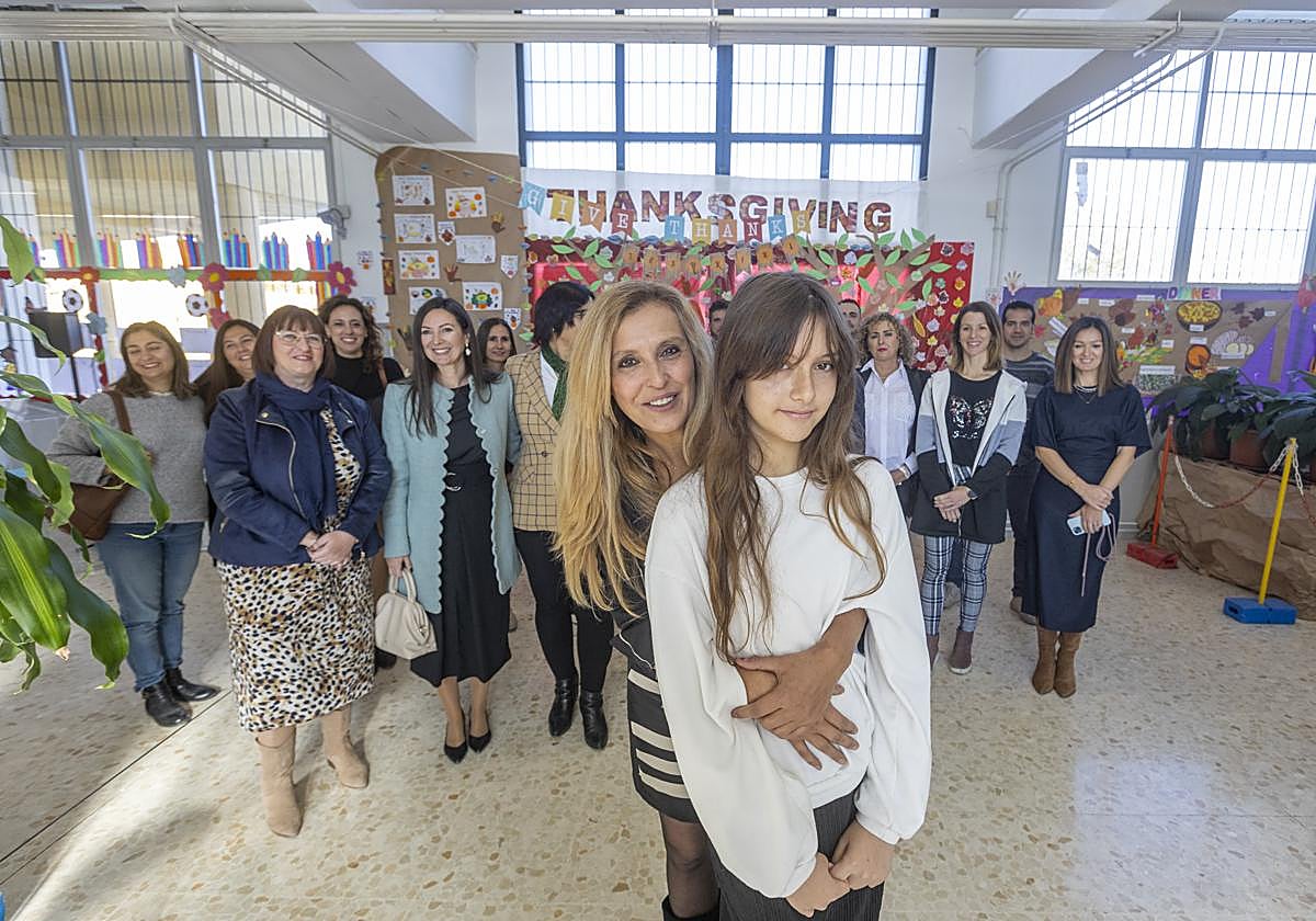 La pequeña Patricia en su colegio.