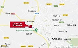 Lugar del accidente en la Circunvalación de Granada.