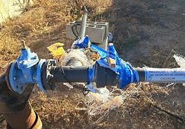 Captaciones ilegales de agua precintadas cautelarmente por la Confederación Hidrográfica del Guadalquivir.