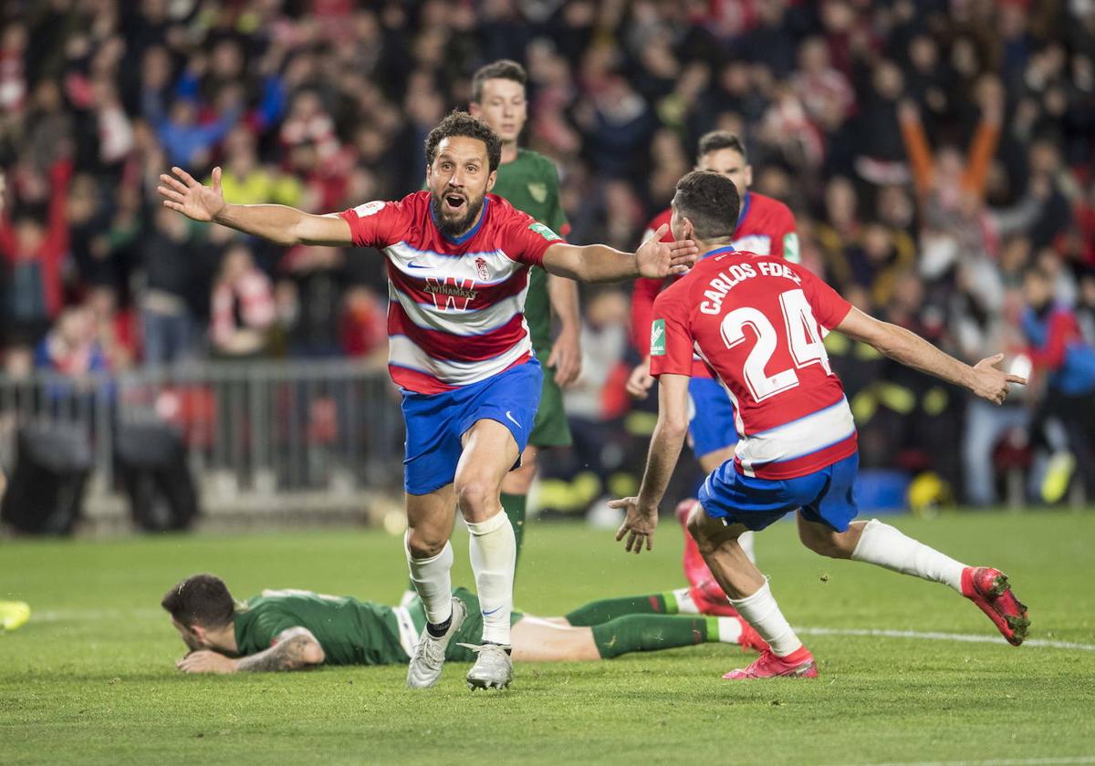 Germán celebra su tanto en semifinales de la Copa de Rey.