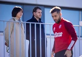 Sophia Yang y Matteo Tognozzi, antes de un entrenamiento en la Ciudad Deportiva.