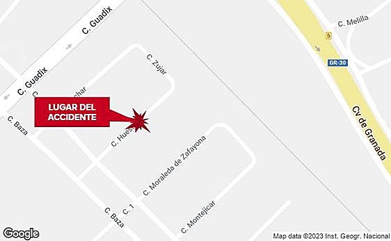 Lugar del accidente laboral en Peligros.