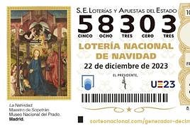 Premios de la Lotería de Navidad 2023.