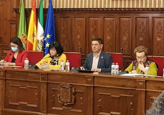 Por la izquierda, África Colomo, Francisca Medina, Francisco Reyes y Pilar Parra, en el pleno.