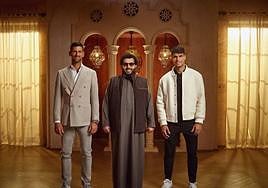 Turki Al-Sheikh (dueño de la UD Almería) entre Novak Djokovic y Carlos Alcaraz. Turki Al-Sheikh.