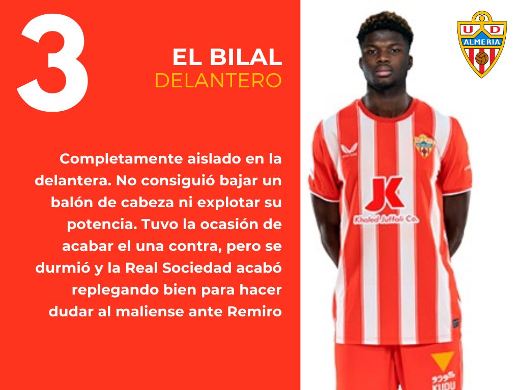 Las puntuaciones del Almería frente a la Real Sociedad