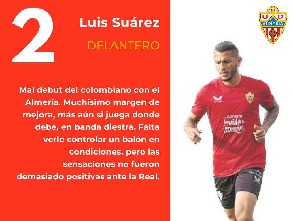 Las puntuaciones del Almería frente a la Real Sociedad