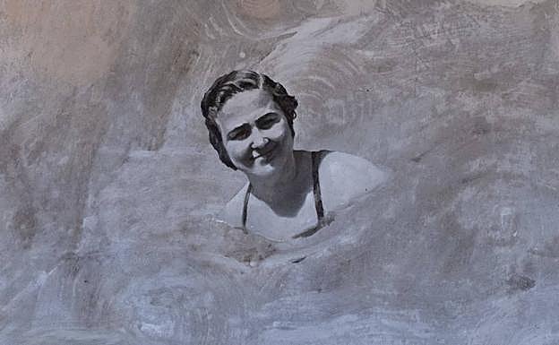 Retrato de la madre de Juan Vida, Julia, incluido en el mural. 