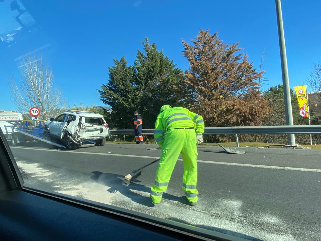 Uno de los turismos accidentados. 