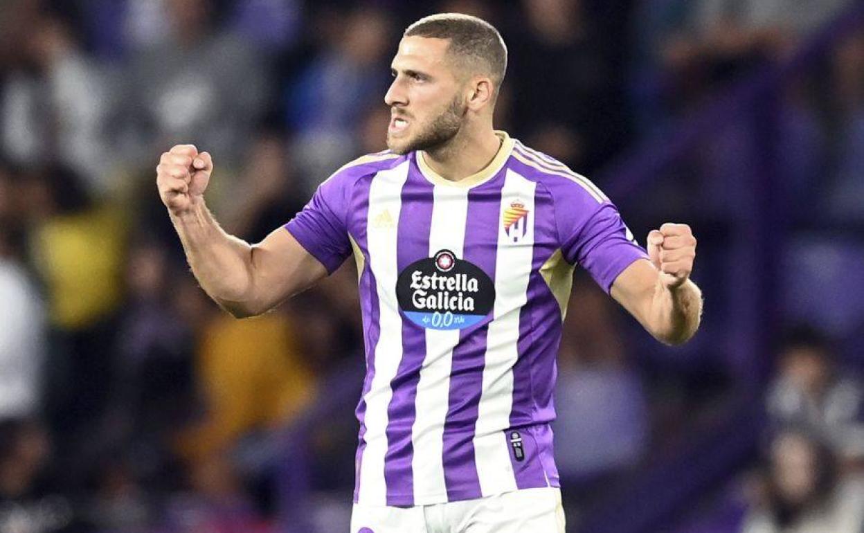 Shon Weissman celebra su único gol en Liga esta temporada, al Almería. 