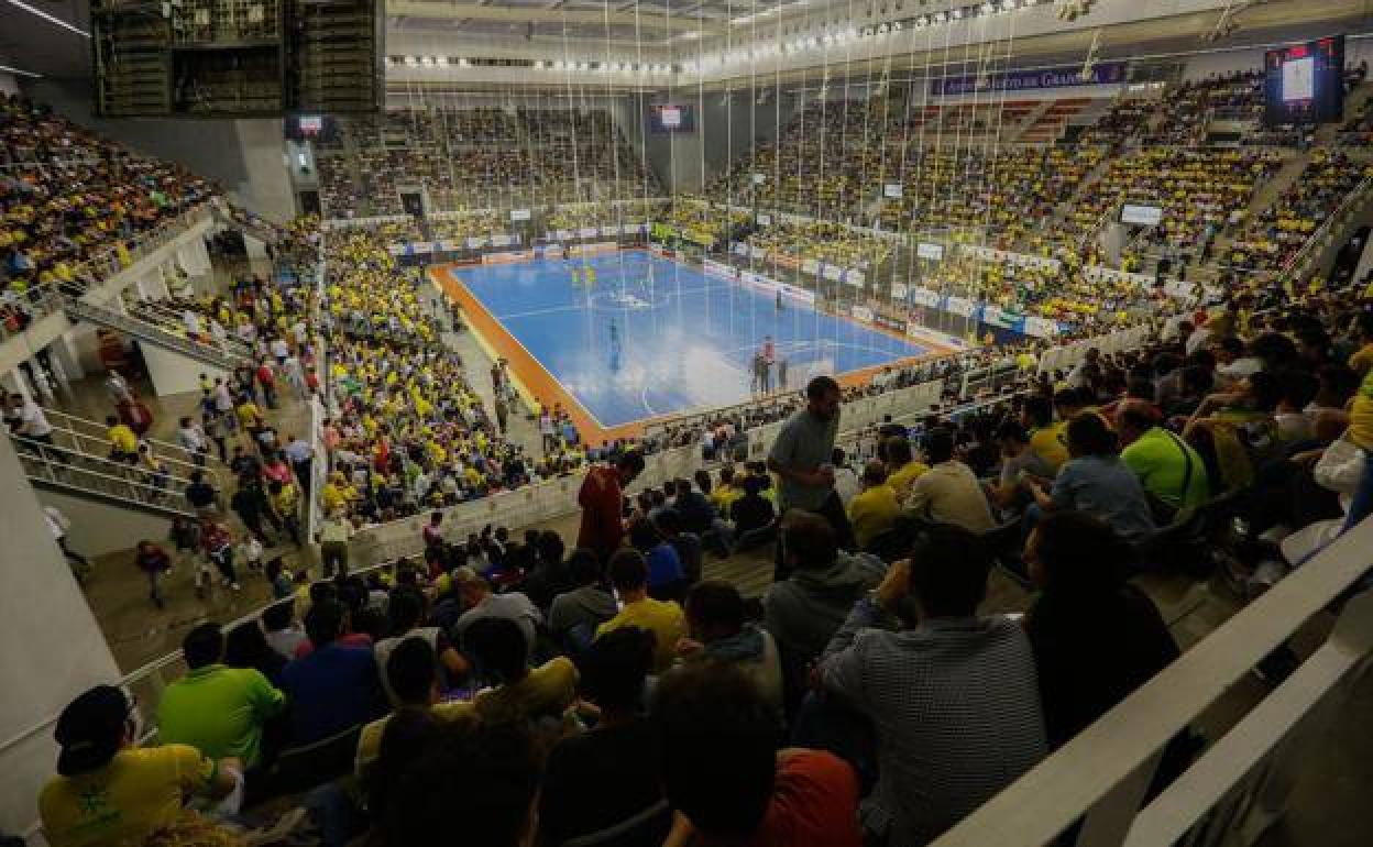 Asistencia al Palacio de los Deportes en un partido de fútbol sala entre Jaén e Inter en 2018. 