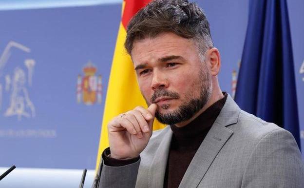 El portavoz parlamentario de ERC, Gabriel Rufián, este martes en el Congreso/EFE