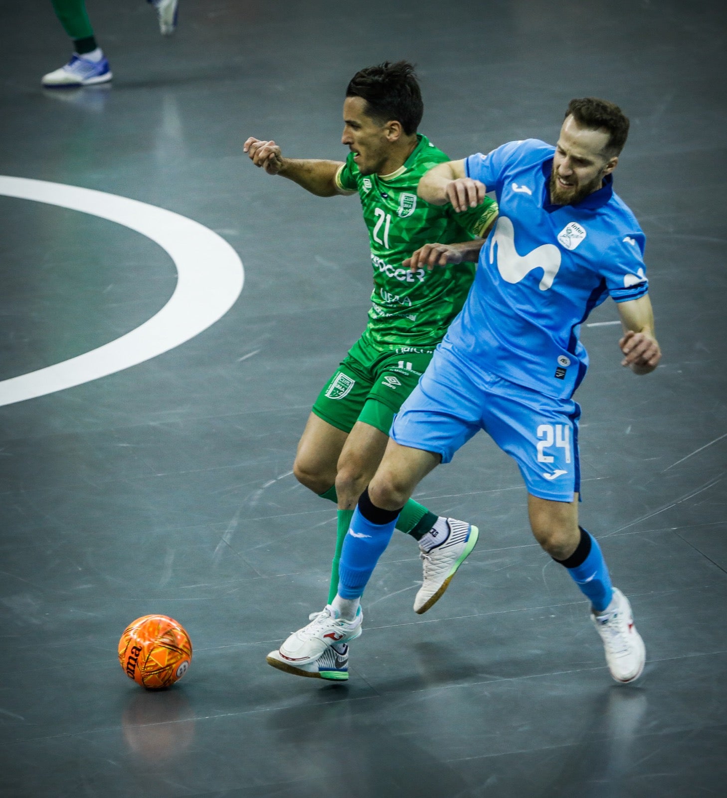 Momento del partido entre el Movistar y el Antequera.